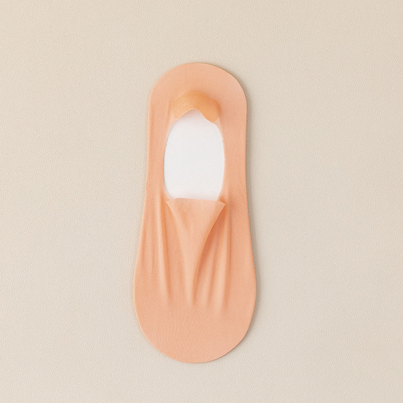 Thin Solid Color Bottom Super Low Cut Invisible Socks