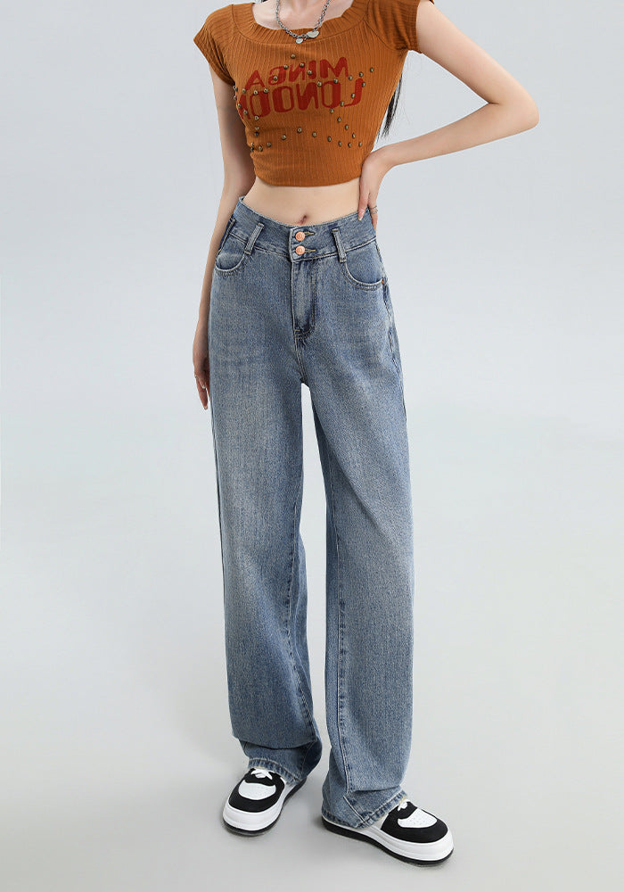Jeans med vide ben til kvinder med personlighed