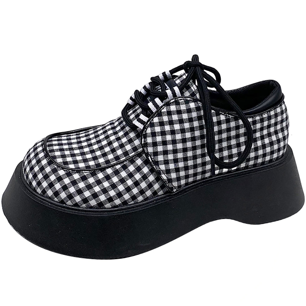 Retro Lace-up Ugly And Cute Shoes Trifle Platform Loafers