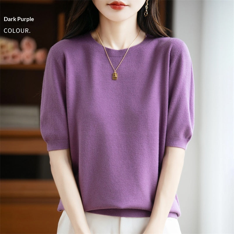 Women's Loose Casual Short-sleeved Minimalist Sweater