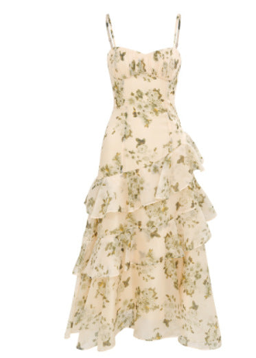 French Hepburn Wind Snow Spin Dress Women's Spring