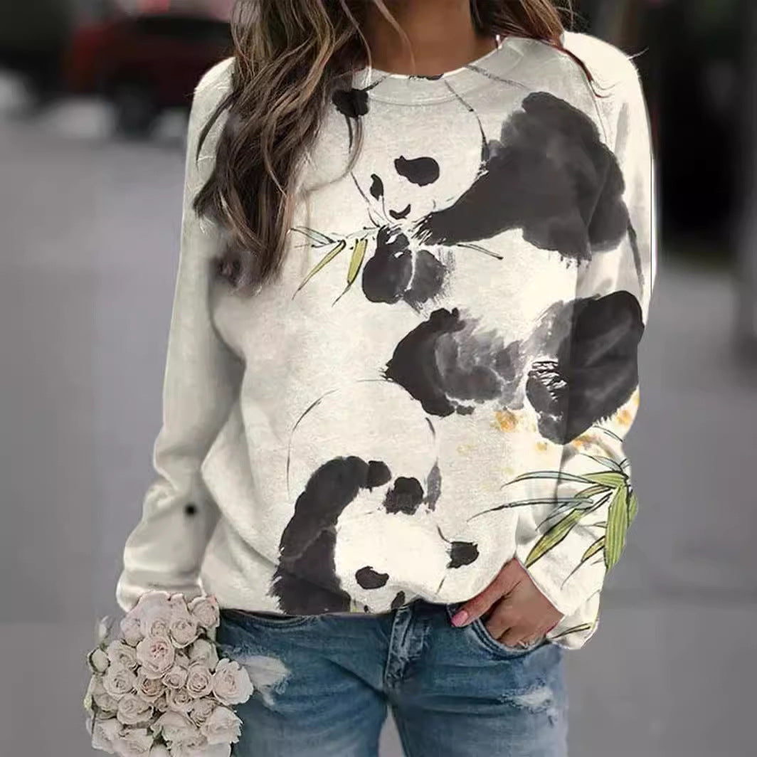 Efterårs-streetstyle, T-shirt med rund hals