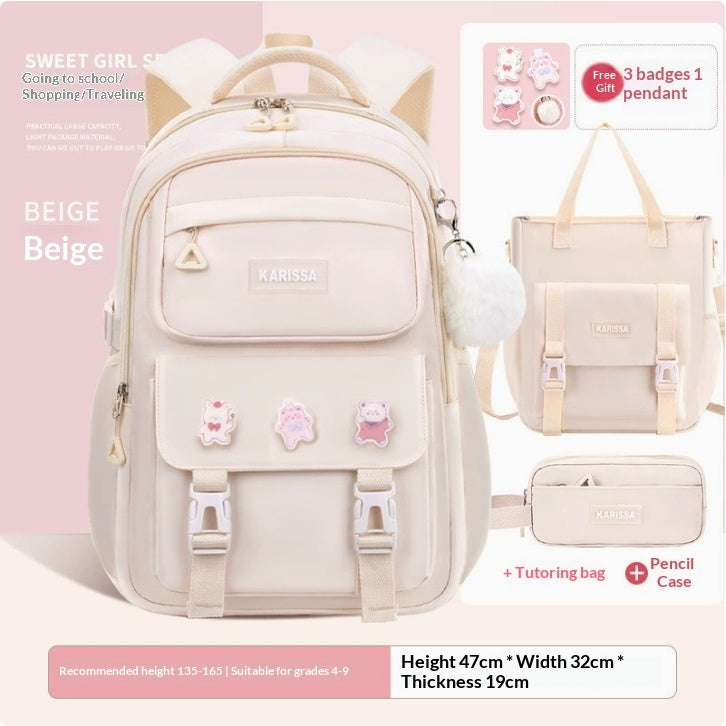 Girls' Waterproof Backpack Wear-resistant Large Capacity
