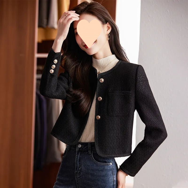 Short Black Kafuu Coat Women's Suit