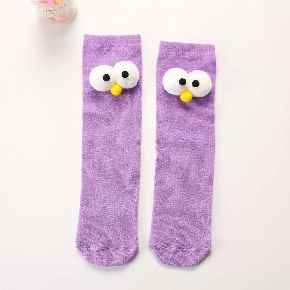 Knee-length Doll Socks With Big Eyes