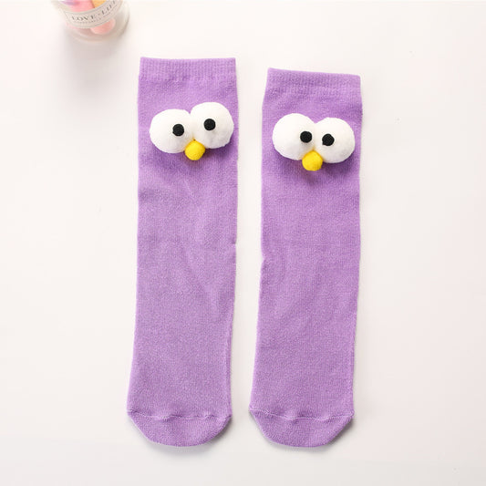 Knee-length Doll Socks With Big Eyes