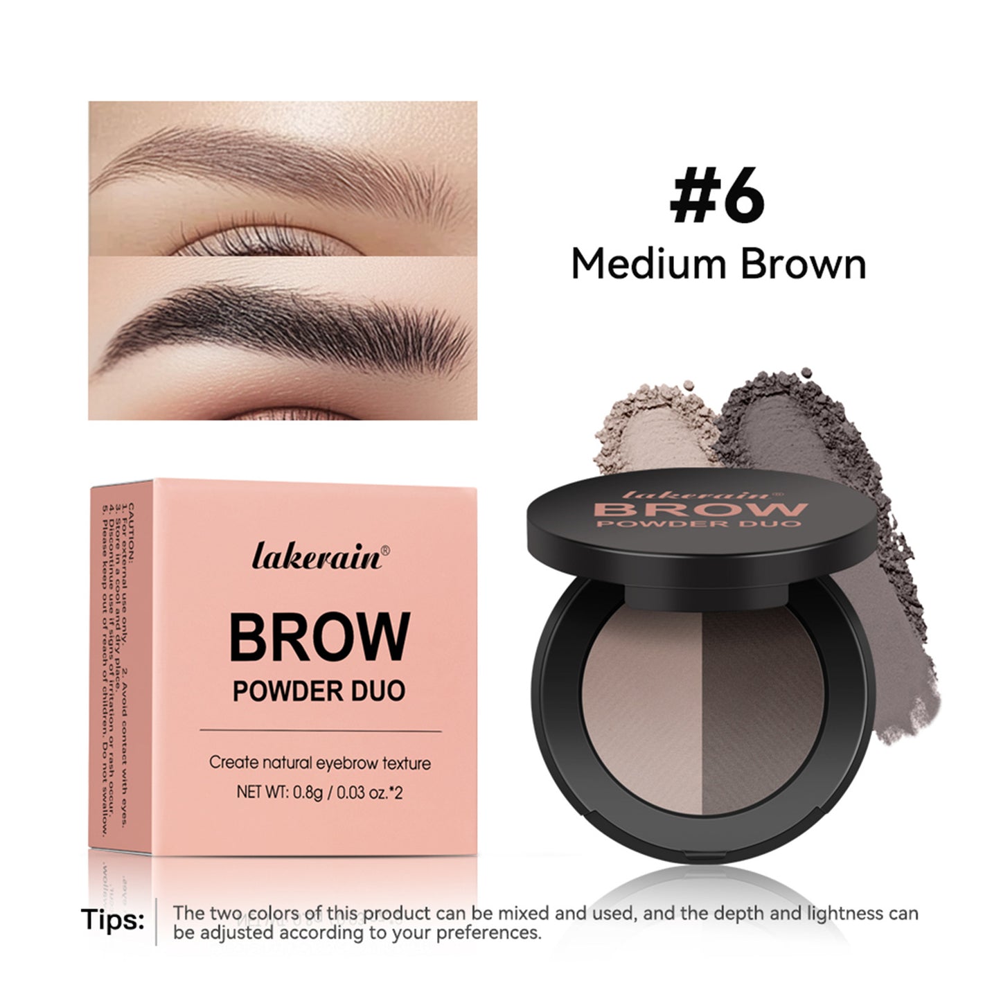 Two-tone Eyebrow Powder Long-lasting Fadeless Natural