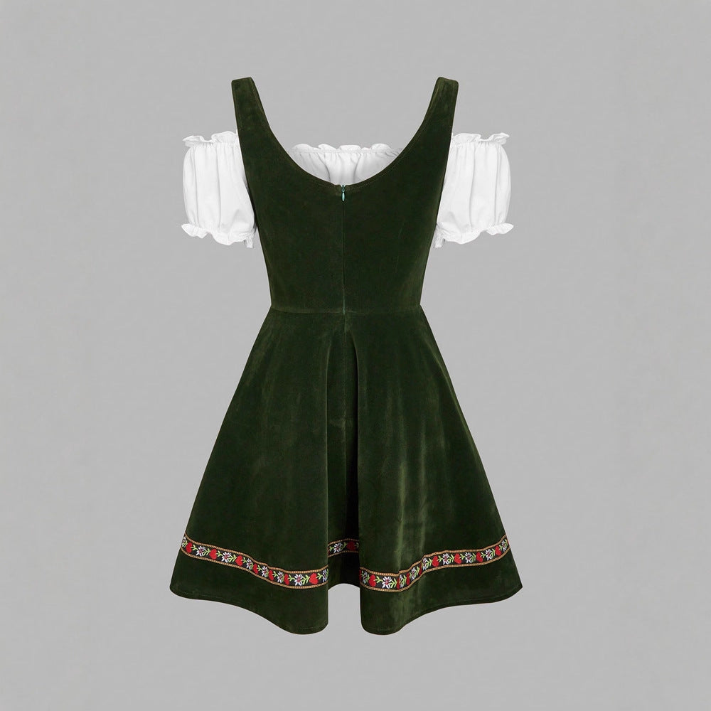 Traditional Bavarian Beer Garden Velvet Dress