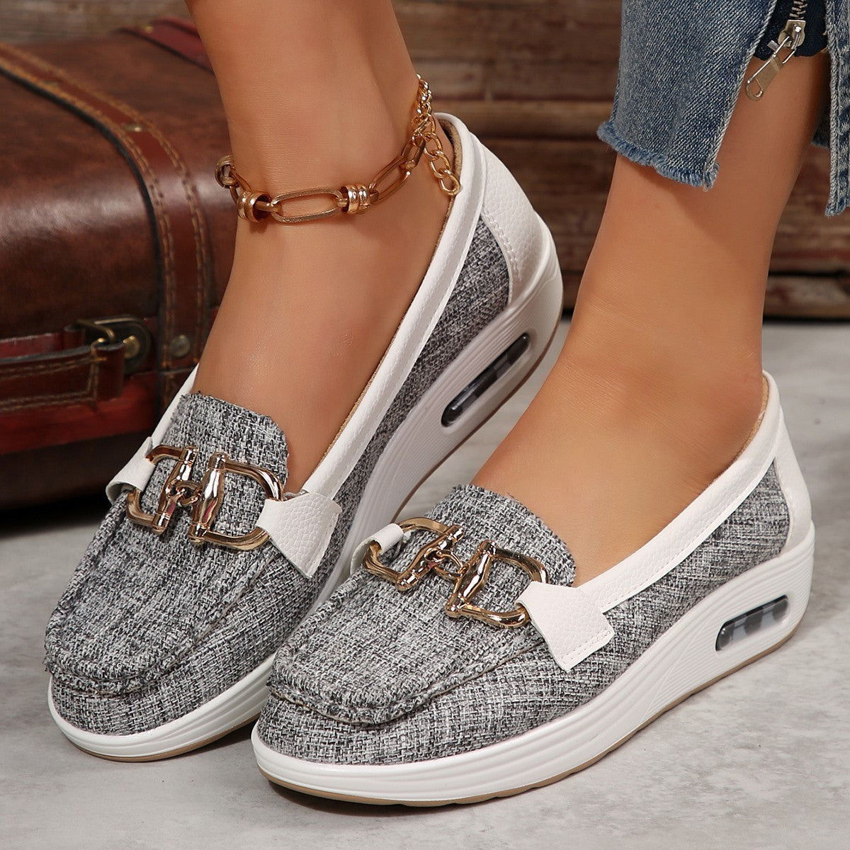 Fly-kit Mesh Metal Casual Pumps Letvægts Dame