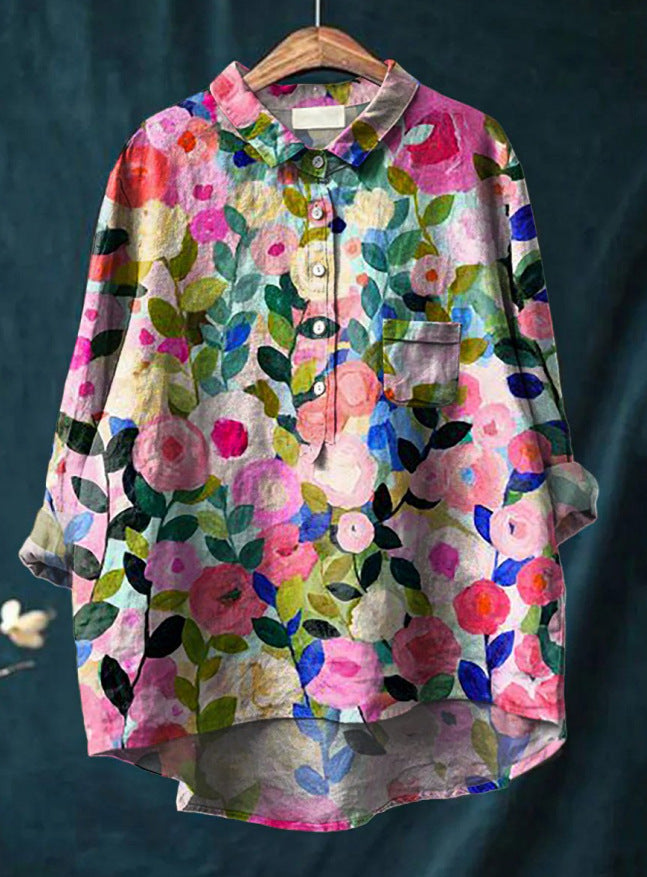 European And American Cardigan Style Women's Shirt