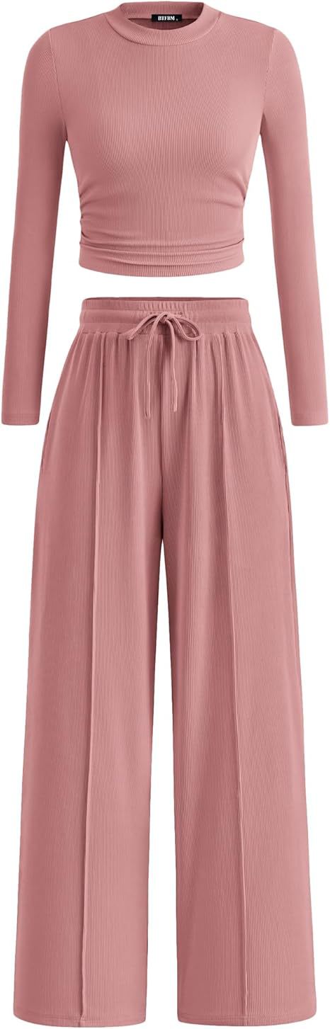 Women's Rib Fashion Navel Casual Suit