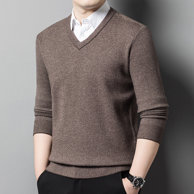 Woolen Sweater Men's Thick Men's Middle-aged Business