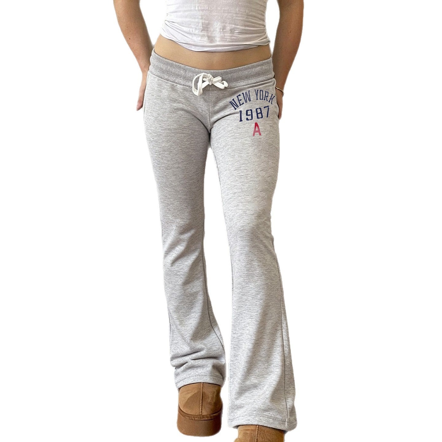 Low Waist Lace-up Lettered Casual Slimming Sheath Hot Girl Fashion Track Pants