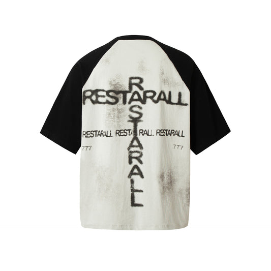 Women's Graffiti Stitching Rock Style Short Sleeve