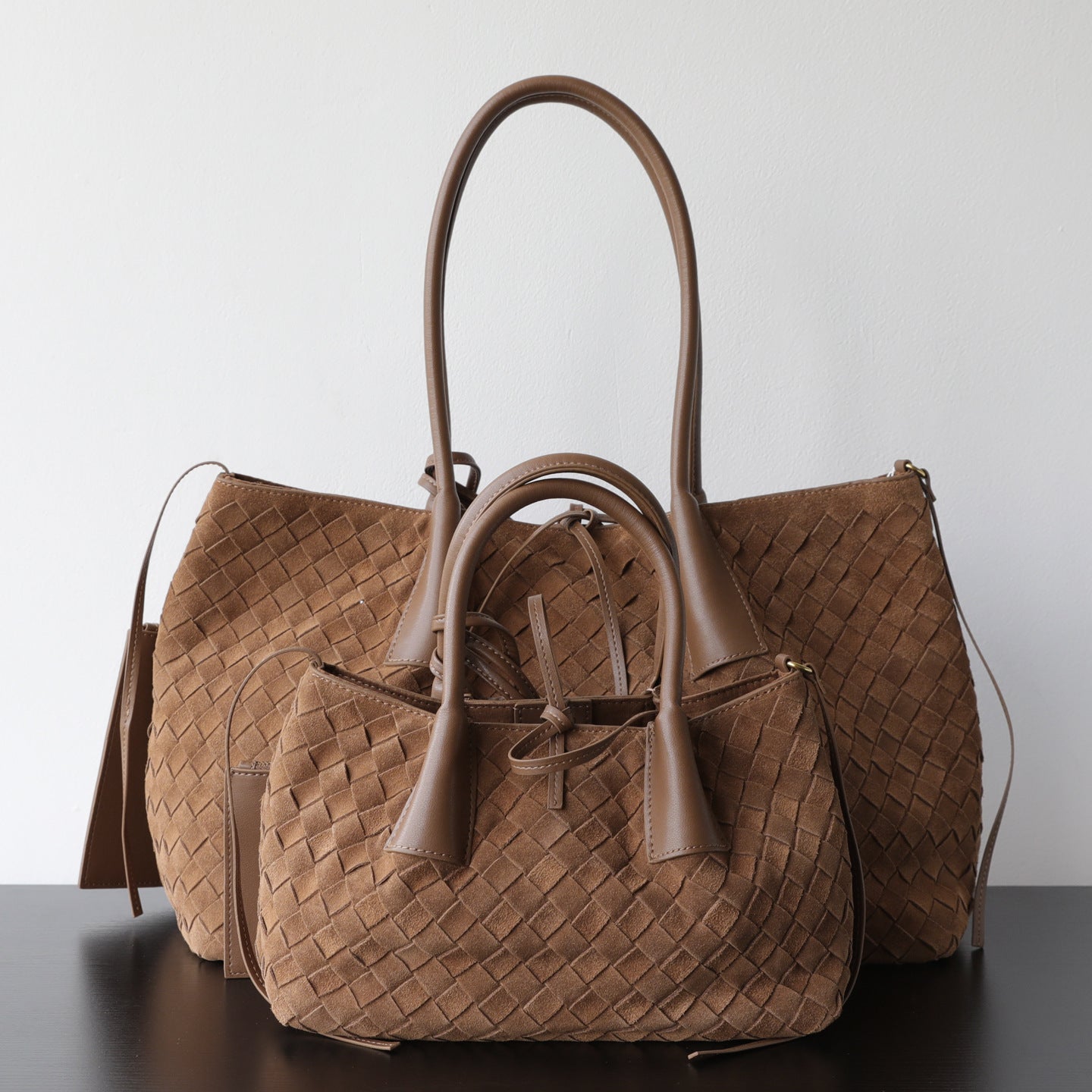 Handwoven Matte Cowhide Tote Bag With Large Capacity