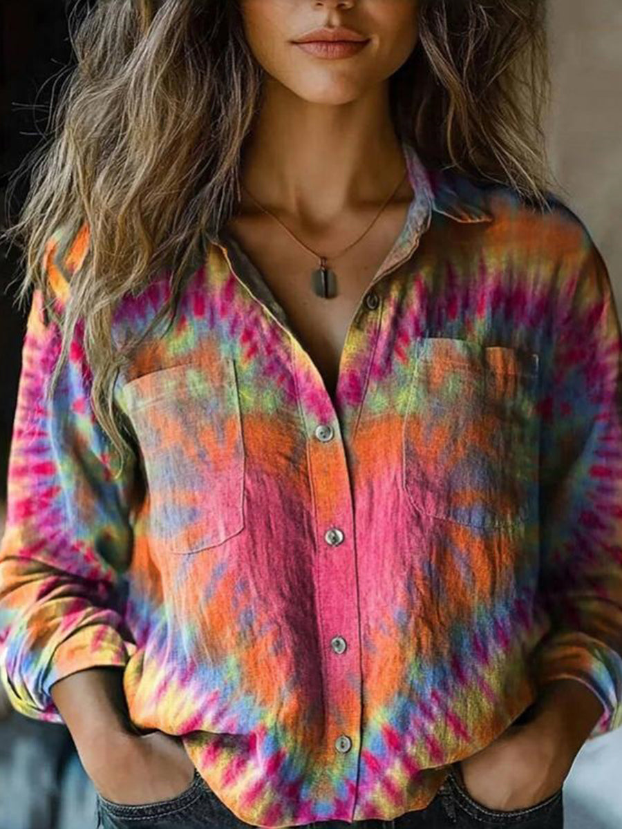 3D Digital Printing Women's Long-sleeved Blouse