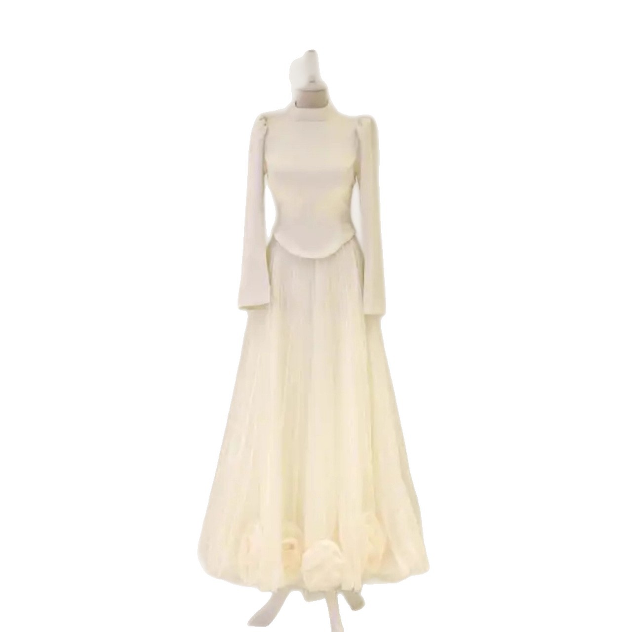 Muslim Attire Formal Dress With Long Sleeves, A Mandarin Collar, And Full Coverage