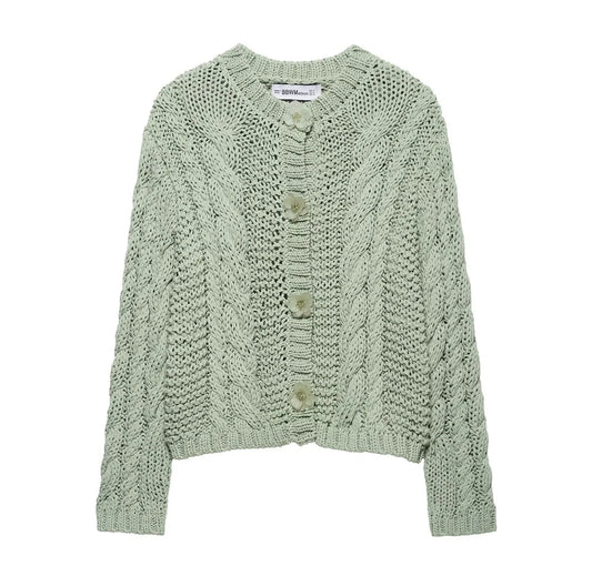 Women's Flower Row Decorative Knitted Coat