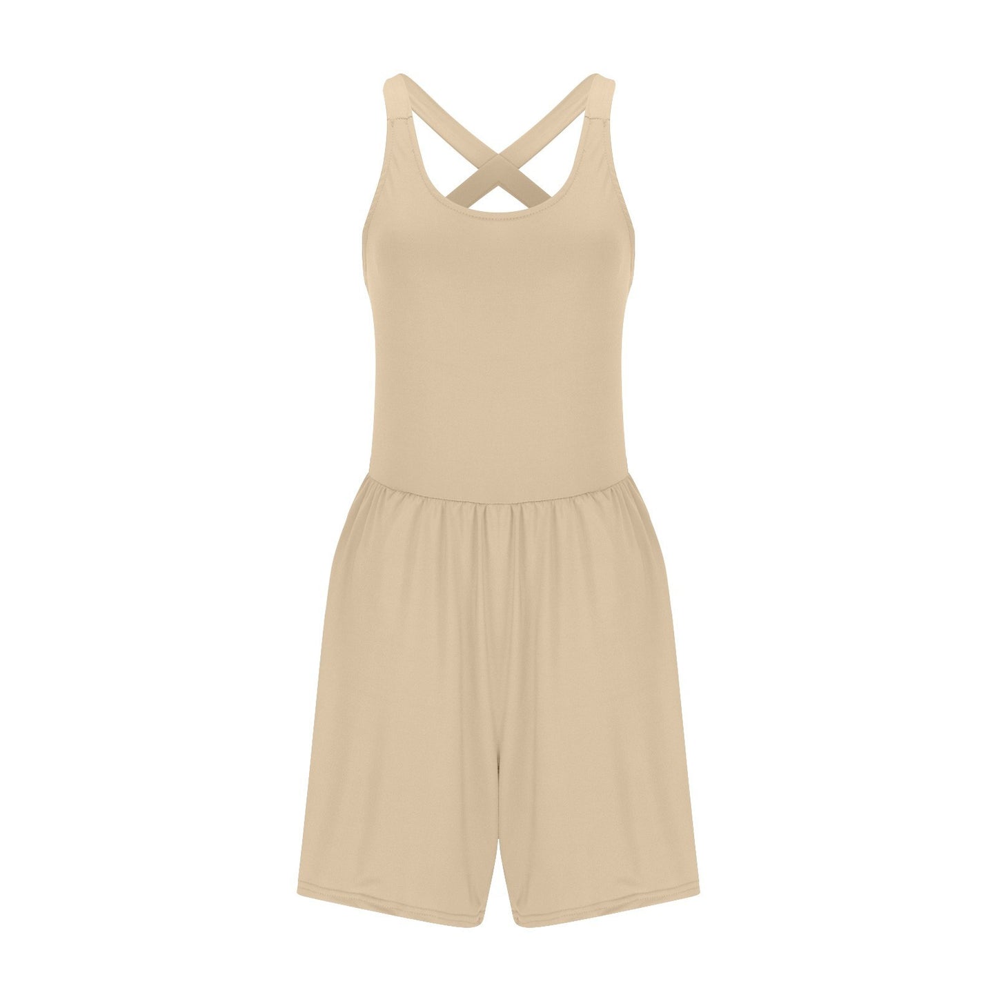 New Sports Fashion Suspenders Vest Stitching Pleated Zou Jumpsuit Women