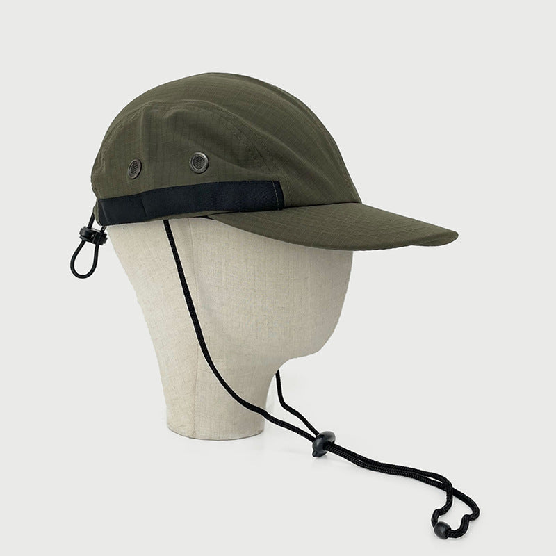 Women's Sunscreen Shade Black Drawstring Baseball Hat