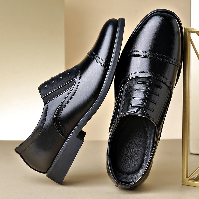 Men's Business Casual Pointed-toe Lace British Formal Wear Leather Shoes Soft Bottom