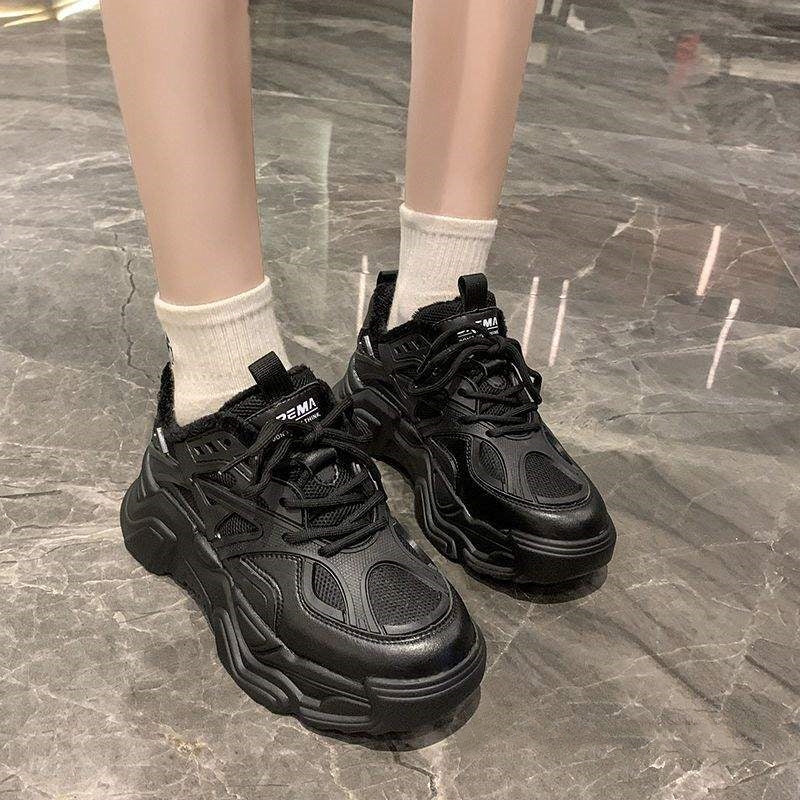 Women's Fleece-Lined Warm Non-Slip Thick-Soled Sneakers
