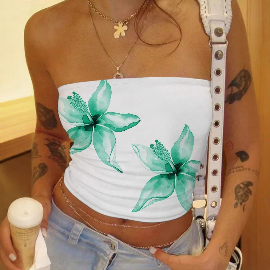 Women's Floral Print Top Sleeveless