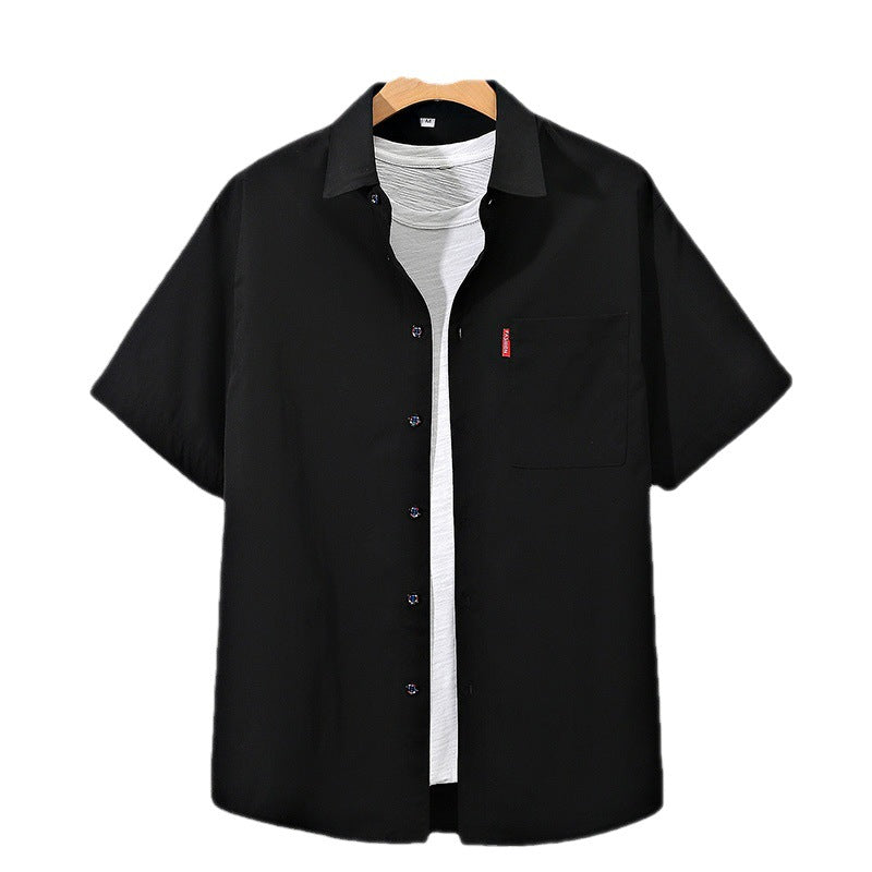 Men's Short Sleeve Shirt Youth Fashion Simple Plus Size
