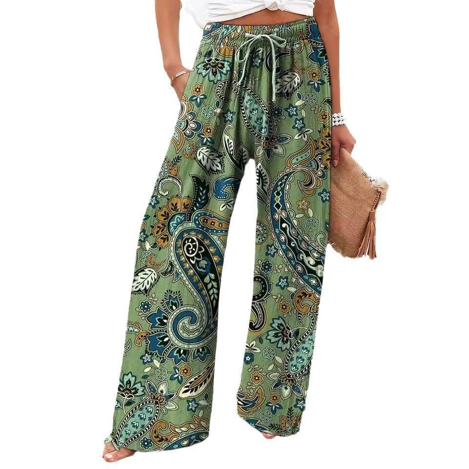 Ethnic Pattern Floral Print Casual Jumpsuit