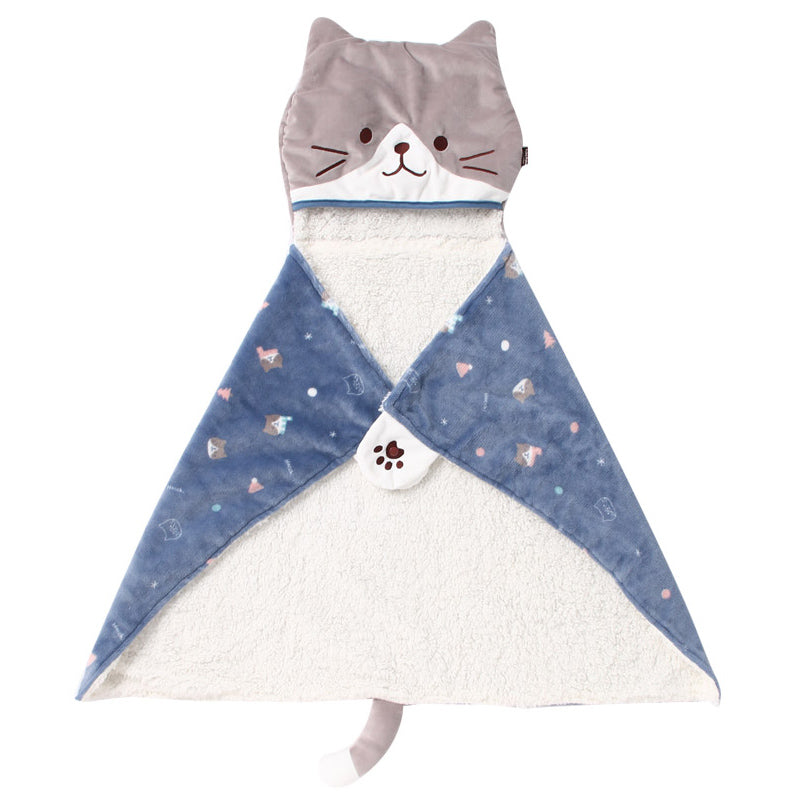 Japanese-style Cat Lazy Shawl Blanket Cloak Blanket Office Nap Female Dormitory Student Warm Cloak Blanket Winter