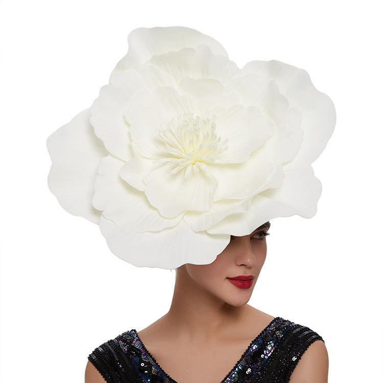 Red Flower Hair Hoop Hat Headwear