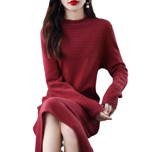Midlength Knitted Base Sweater Dress