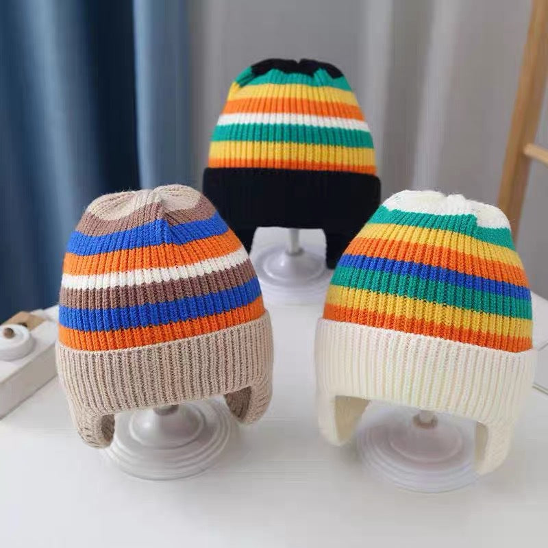 Girls' Knitted Wool Keep Warm Earmuffs Hat