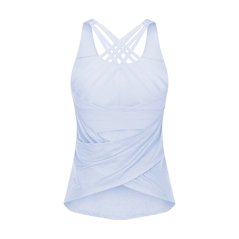 Sports Yoga Vest Women's Push-up Running Blouse Loose Workout Clothes