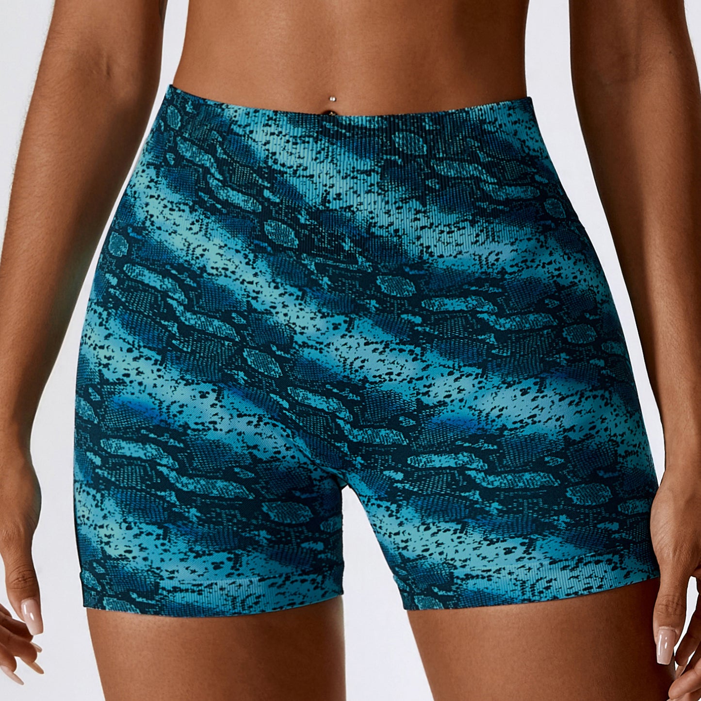 European And American Digital Printing Seamless Yoga Shorts