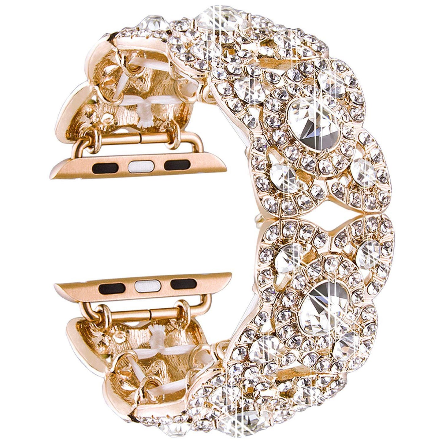 Series Four Petal Flower Metal Diamond Watch Band 8 7 6 SE 5 4 3