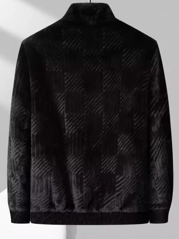 Haining Fur Men's Light Luxury Winter Stand Collar