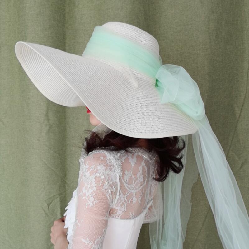 Women's Bow Exaggerated Mesh Hat