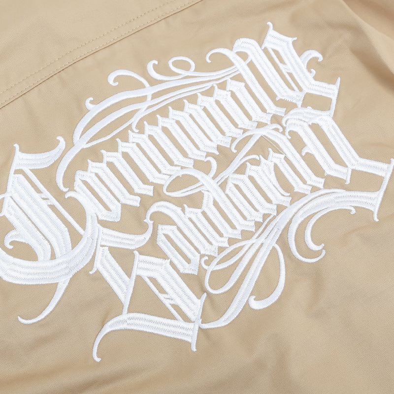 Artistic Embroidered Letter Long Sleeve Shirt