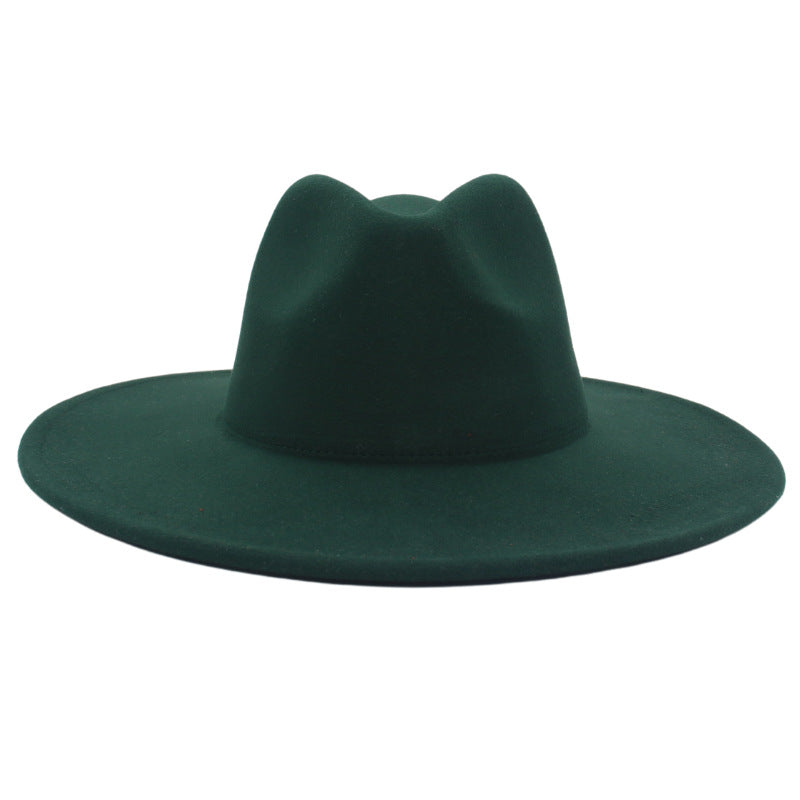 Large Brim Solid Color Cashmere Fashion Felt Jazz French Top Hat