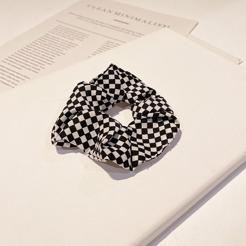 Hair Tie Black And White Plaid Headband All-match Hair Accessories