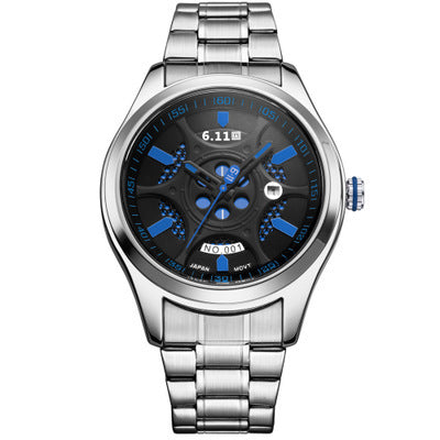 Lightwave Waterproof Energy Saving Environmental Protection Men's Steel Band Watch