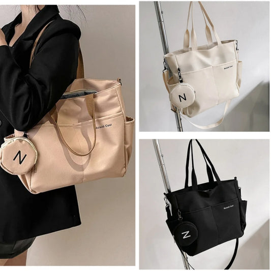 Dame Skuldertaske Crossbody Taske Lærred Tote Budbringertaske Dame Håndtasker Kvindelig Håndtaske
