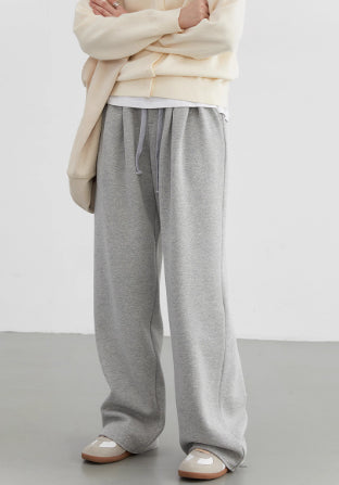 Women's Drawstring Fleece-lined High-waisted Casual Pants