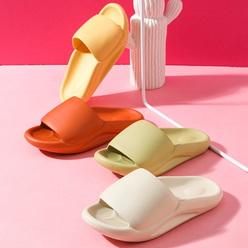 Solid Color Thick-soled Household Sandals And Slippers