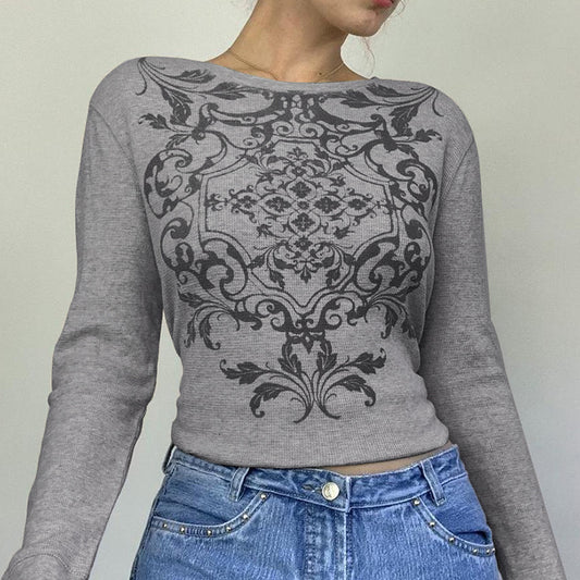 Waffle Round Neck Pullover Temperament Commuter Base