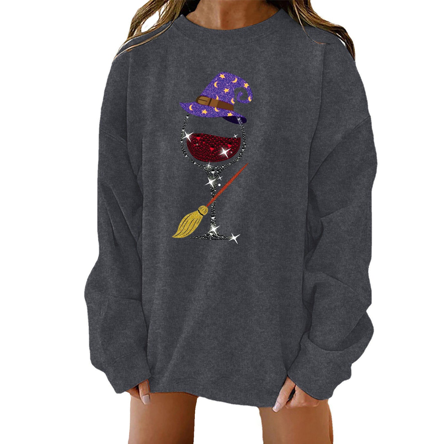 Halloween Kreativt Tema Tryk Løs Sweater