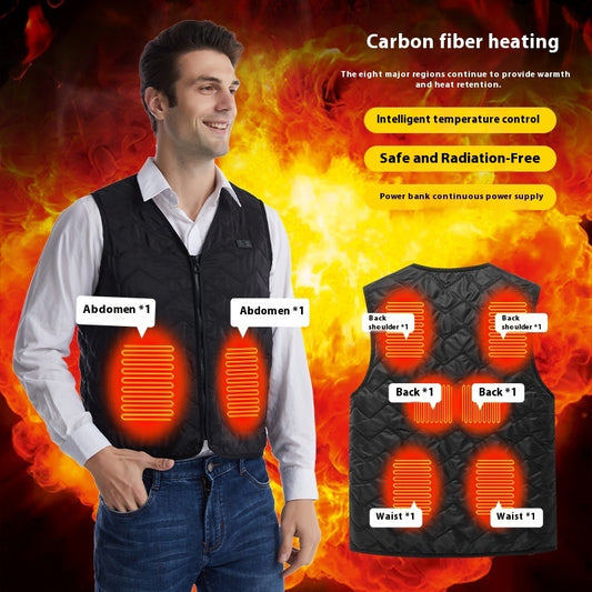 V-neck Heating Vest Carbon Fiber Electric Heating Vest