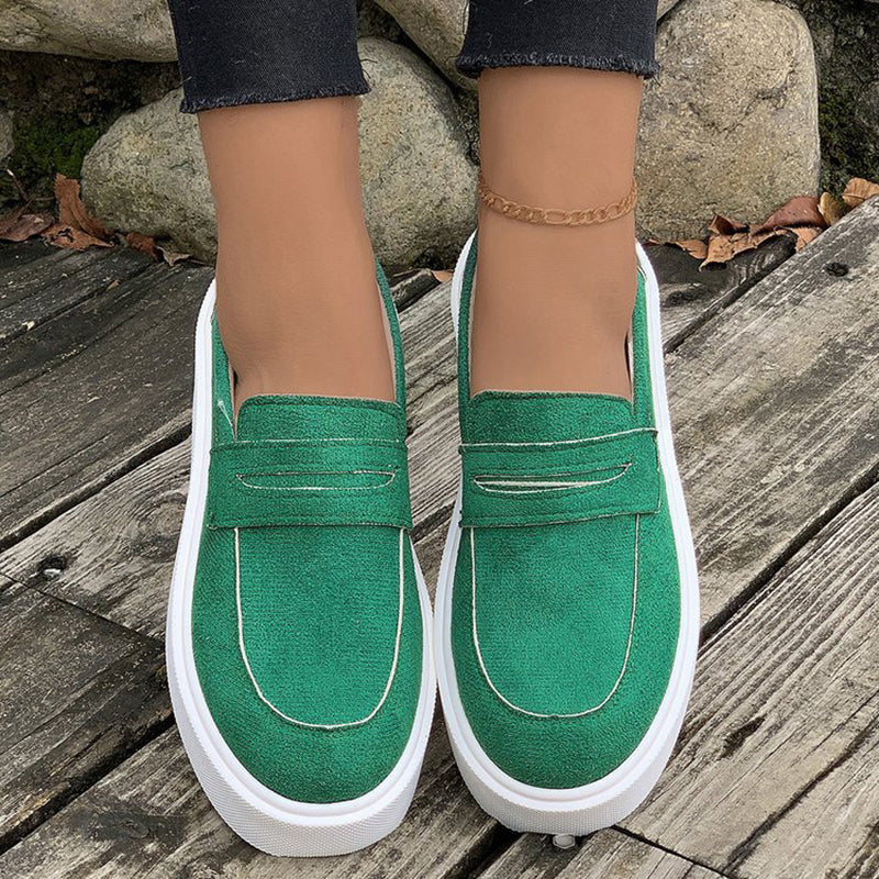Nye Loafers Platform Runde Tå Slip-on Sko Til Kvinder Udendørs Casual Gåsko
