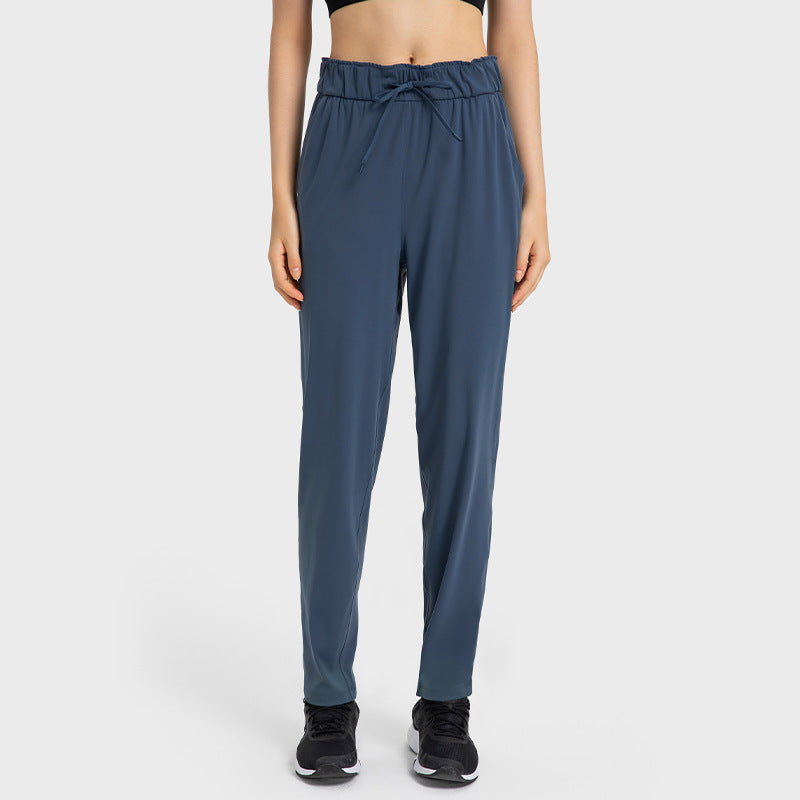 Drawstring Loose Elastic Straight-leg Pants Women